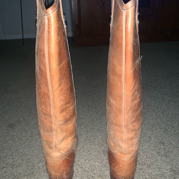 Frye Womens Melissa Button 2 Cognac Leather Boots 5/12 - Picture 5 of 11